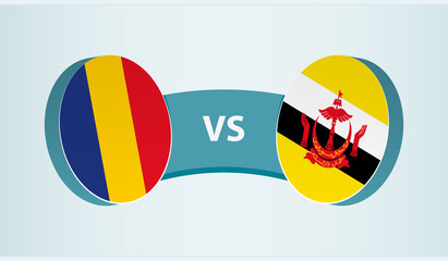 Romania vs Brunei, team sports competition concept.