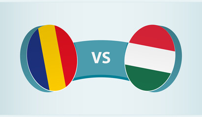 Romania vs Hungary, team sports competition concept.