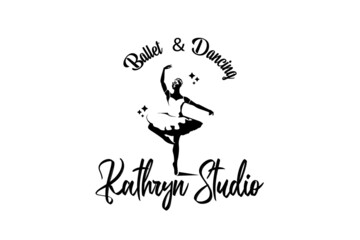 Ballet and Dancing logo of Kathryn Studio. this logo is perfect for your next business branding project or creative endeavor.