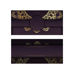 Brochure burgundy with abstract gold pattern for your congratulations.