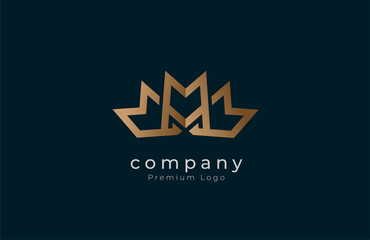 Triple M Logo, three letter m form a crown , flat design logo template, vector illustration
