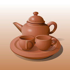 vector illustration, modification of the shape of the teapot.
