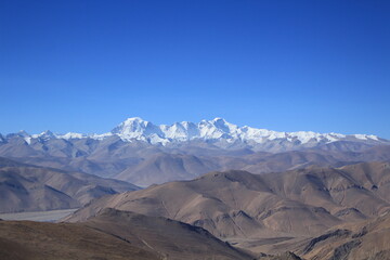 Naklejka na ściany i meble Beautiful Blue Sky Mountain Rock Sea in Tibet