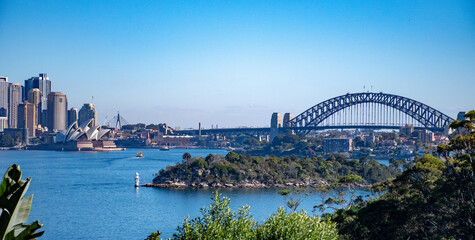Naklejka premium city harbour bridge