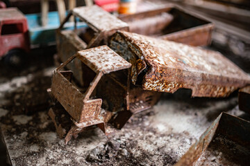 old iron toy car truck