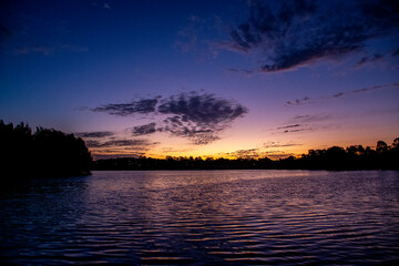 sunset over the lake