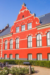 Red brick gable of the art museum in Ribe, Denmark