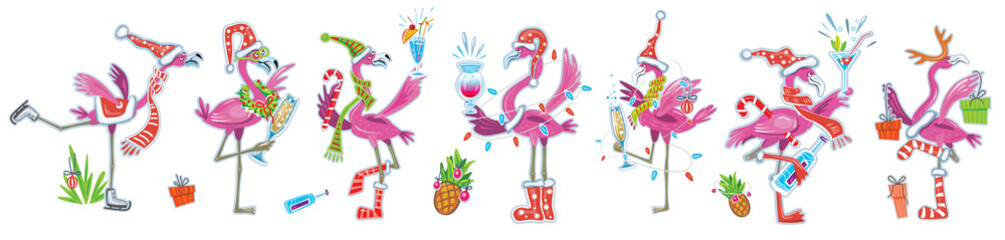 Flamingoes Christmas Party, Template for New Year