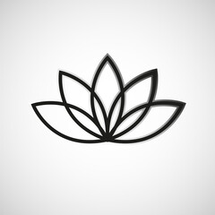 Lotus icon logo isolated on white background. Vector illustration. Eps 10