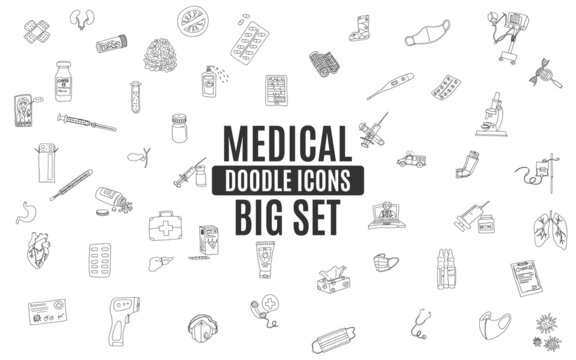 medicine large collection of hospital doodles new
