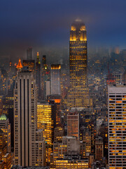 New York rooftop - the city vista from above the clouds