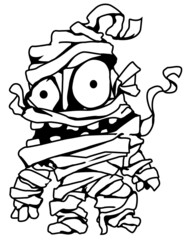 Halloween Monster Mummy Line Cartoon