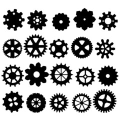 Black gear wheel icons svg vector illustration