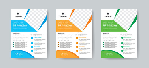 Business flyer template vector design, Flyer Template Geometric shape used for business layout design Template 