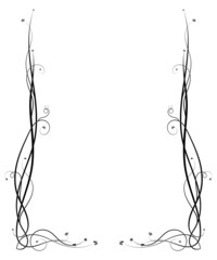 vine vine stretching upward frame ornament. sketch