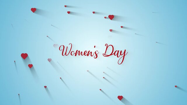 heart background and data animation for Women's day
