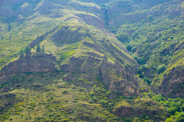 picturesque landscapes near the Vardzia cave complex in Georgia