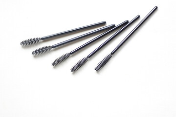 Mascara Brush isolated on white background. Set of Mascara Wands.