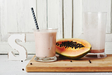 Fruit smoothie with papaya.