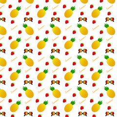 seamless pattern with pineapple 
S in vector