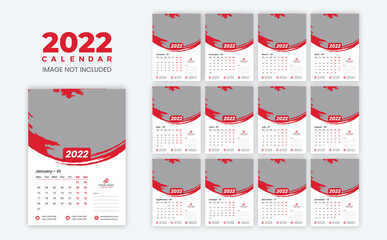 Calendar 2022 template planner vector diary in a minimalist style	
Desk calendar 2022