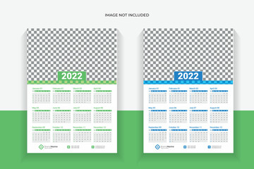 Calendar 2022 template planner vector diary in a minimalist style	
one page calendar 2022
single page calendar 2022