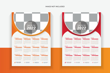 Calendar 2022 template planner vector diary in a minimalist style	
one page calendar 2022
single page calendar 2022