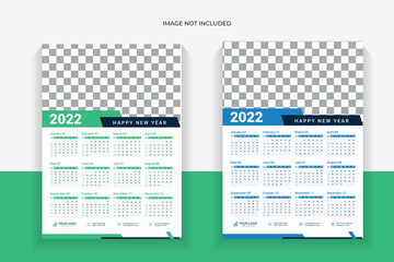 Calendar 2022 template planner vector diary in a minimalist style	
one page calendar 2022
single page calendar 2022