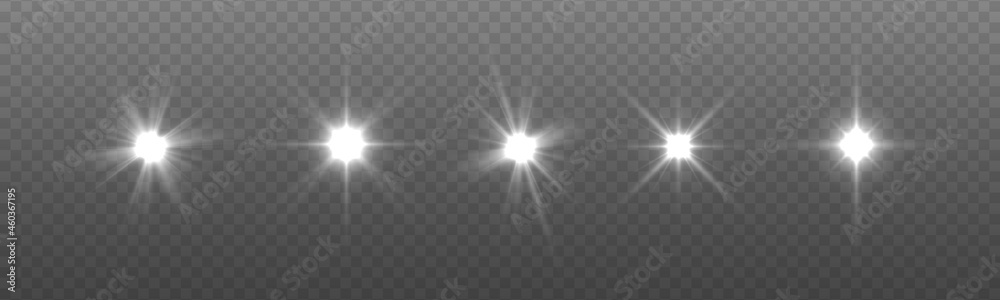 Aufkleber Bright star. Sparkling magical dust particles. White glowing light explodes. Flash of lightning. Abstract special effect element design. Lens flare, explosion, glitter, line, sun flash, spark. Vector.