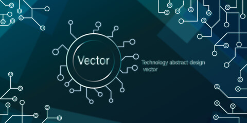 Diseño fondo abstracto de redes tecnológico con luces en tonos azules, Vector 