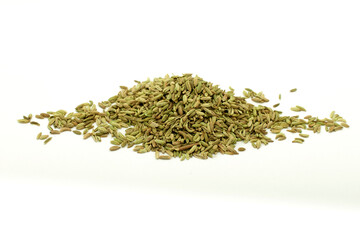 Anise seeds close-up macro as a background and texture. Indian spices for cooking. on a white background