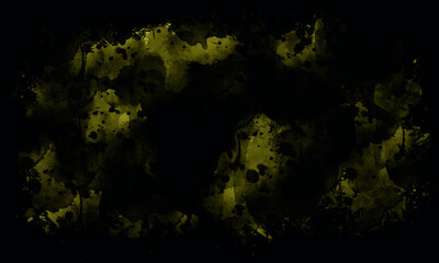 Czarne tło w żółte plamy. - obrazy, fototapety, plakaty