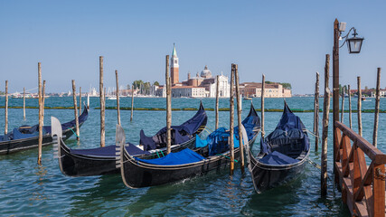 Fototapeta na wymiar Gondolas on Venice