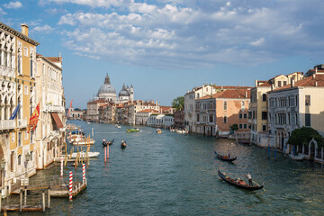 Fototapeta na wymiar Santa maria della salute from ponte dell' accademia on Venezia