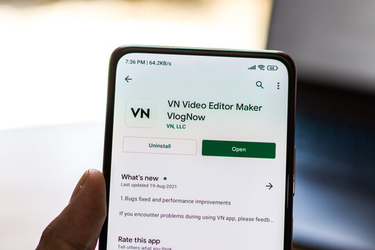 West Bangal, India - September 28, 2021 : VN logo on phone screen stock image.
