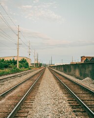 Fototapeta na wymiar Railroad tracks in Ashland, Kentucky