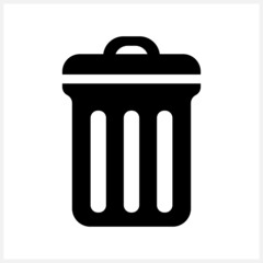 Trash box icon isolated on white. Recycled symbol. Vector stock illustration. EPS 10