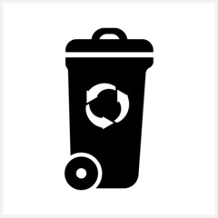 Trash box icon isolated on white. Recycled symbol. Vector stock illustration. EPS 10