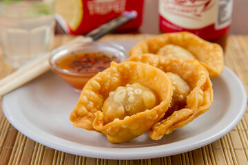 Chinese food fried shrimp patties