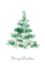 Watercolor Christmas Tree 