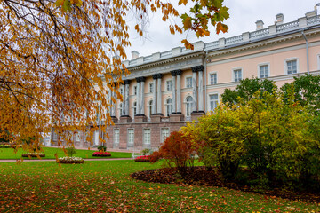 Catherine palace in autumn foliage, Tsarskoe Selo (Pushkin), Saint Petersburg, Russia
