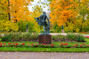 Catherine park in autumn foliage, Tsarskoe Selo (Pushkin), Saint Petersburg, Russia