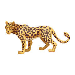 Leopard, a wild feline. Cartoon vector graphics.