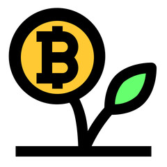 bitcoin investment icon illustration