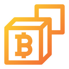bitcoin blockchain icon illustration