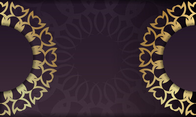Burgundy background with luxury gold pattern for logo or text design