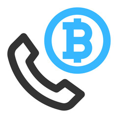 Fototapeta premium bitcoin call icon illustration