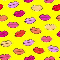 lips pattern yellow