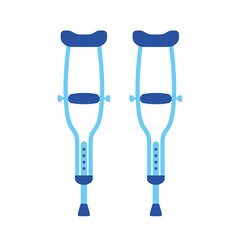 Crutches isolated flat vector icon, trauma rehabilitation.