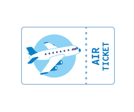 Air ticket isolated icon, airplane boarding pass cartoon flat vector.
